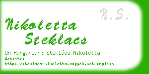 nikoletta steklacs business card